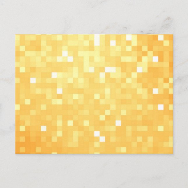 Golden Pixel Sparkle Postcard (Front)