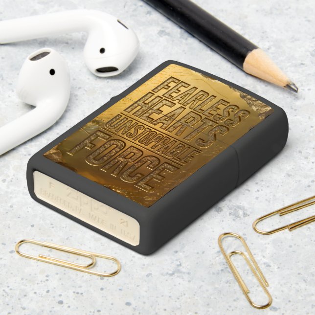 Golden Plaque of Courage Zippo Lighter (On Table 2)