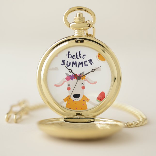 Golden Pocket Watch - Hello Summer (Inside)