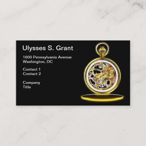 Golden Pocketwatch Pocket Watch Business Card