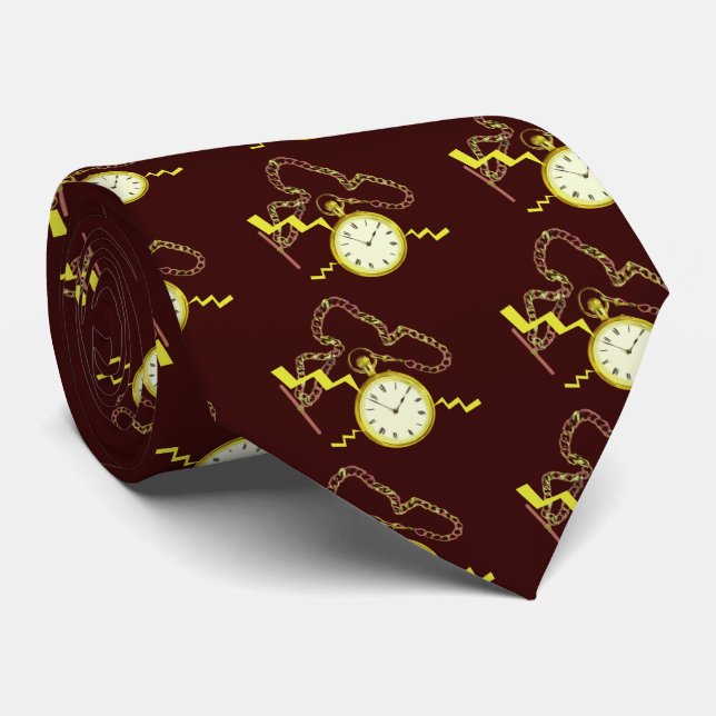 Golden Pocketwatch Tie (Rolled)