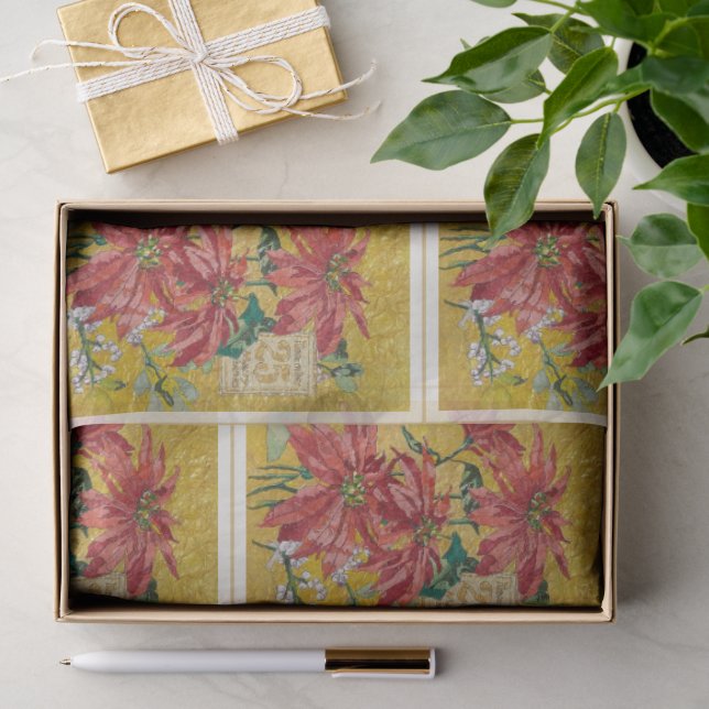 Golden Poinsettia | Fine Art Christmas Tissue Paper (Gift)