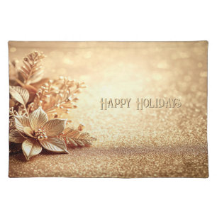 Golden Poinsettia Table Cloth Placemat