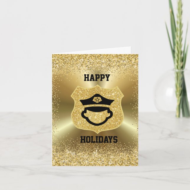 Golden Police Icon Christmas Card (Front)