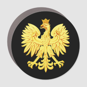 Golden polish eagle car magnet