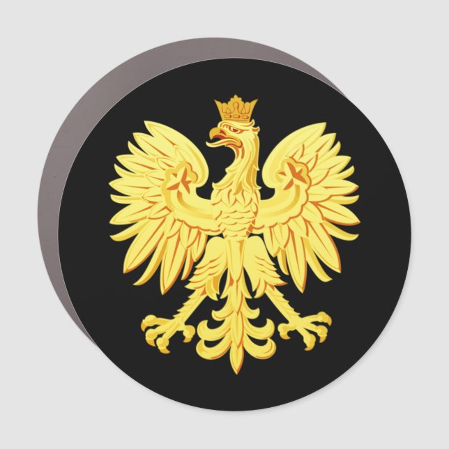 Golden polish eagle  car magnet (Front)