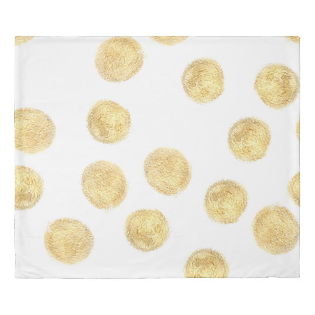 Golden Polka Dot Hand Drawn Duvet Cover (Front)