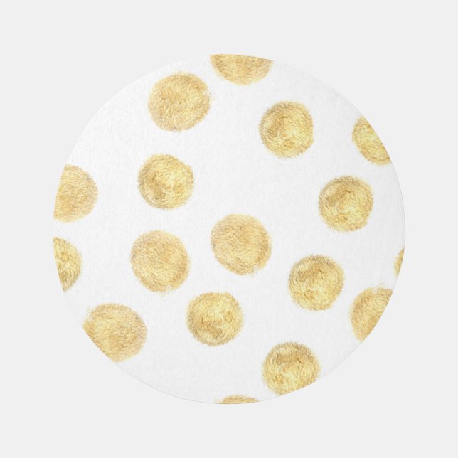 Golden Polka Dot Hand Drawn Rug (Front)