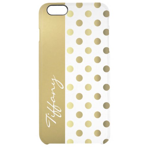 Golden Polka Dots Clear iPhone 6 Plus Case