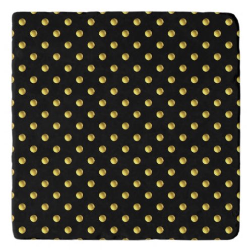 Golden Polka Dots on Black Trivet