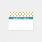 Golden Polka Dots with Blue