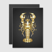 Golden polygonal lobster crawfish on black (Front/Back)