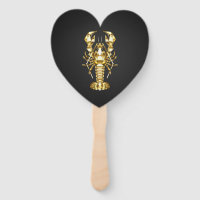 Golden polygonal lobster crawfish on black