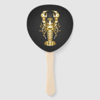 Golden polygonal lobster crawfish on black