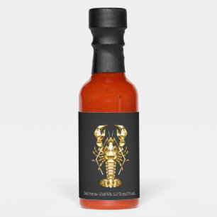 Golden polygonal lobster crawfish on black hot sauces
