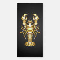 Golden polygonal lobster crawfish on black