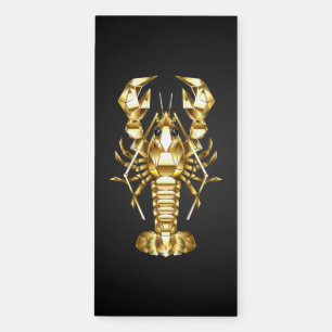 Golden polygonal lobster crawfish on black magnetic notepad