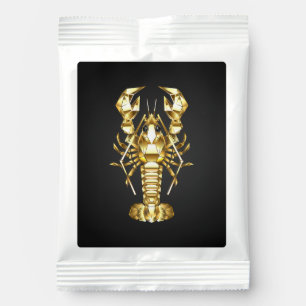 Golden polygonal lobster crawfish on black margarita drink mix