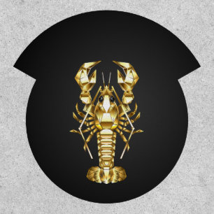 Golden polygonal lobster crawfish on black patch