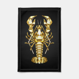 Golden polygonal lobster crawfish on black pennant