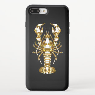 Golden polygonal lobster crawfish on black iPhone 8/7 plus slider case