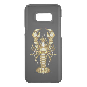 Golden polygonal lobster crawfish on black uncommon samsung galaxy s8+ case