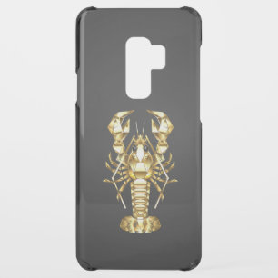 Golden polygonal lobster crawfish on black uncommon samsung galaxy s9 plus case