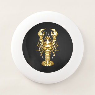 Golden polygonal lobster crawfish on black Wham-O frisbee