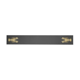 Golden polygonal lobster crawfish on black wrap around address label