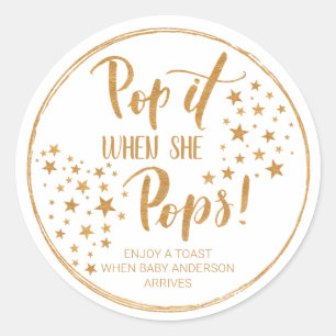 Golden Pop it - Baby Shower Classic Round Sticker