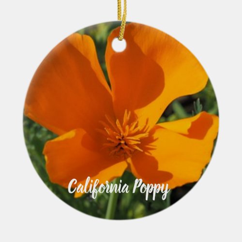 Golden Poppy Christmas Ornament