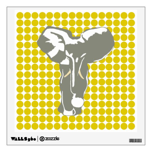 Golden Poppy Dot with Pop Art Elephant Wall Sticker