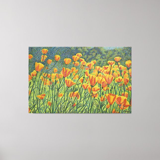 Golden Poppy Fields Canvas Print (Front)