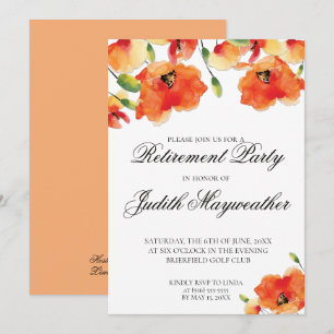 Golden Poppy Floral Retirement Celebration Invitation
