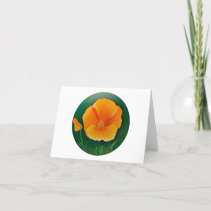 Golden Poppy Letterpress Thank You Card