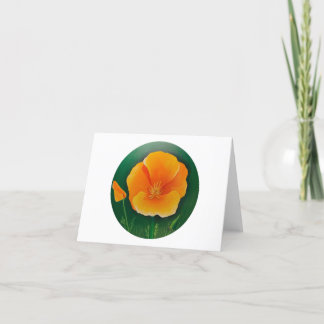 Golden Poppy Letterpress Thank You Card