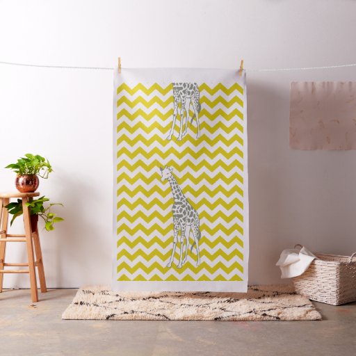 Golden Poppy Safari Chevron Pop Art Giraffe Fabric