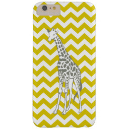 Golden Poppy Safari Chevron with Pop Art Giraffe Barely There iPhone 6 Plus Case