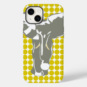 Golden Poppy Safari Dot with Pop Art Elephant Case-Mate iPhone 14 Case