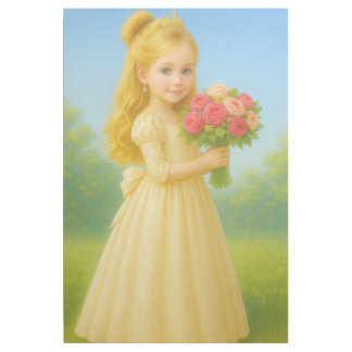 Golden Princess with Bouquet of Roses – Fairy Tale Gallery Wrap