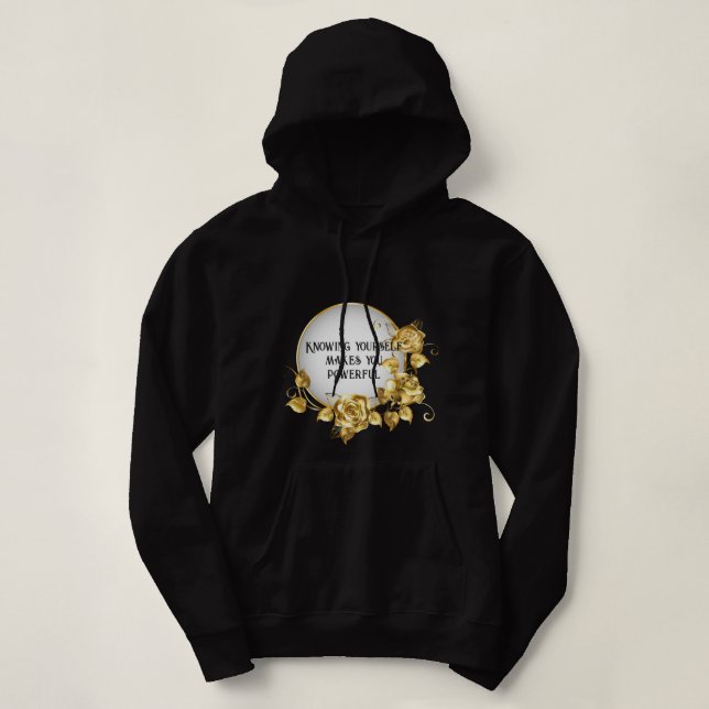 golden printing with text hoodie (Design Front)