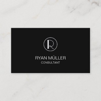 Golden Professional Chic Plain And Monogram Business Card by RicardoArtes at Zazzle