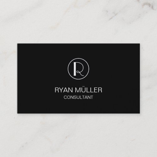 Golden Professional Chic Plain and Monogram Business Card