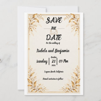 Golden Promise Save The Date card