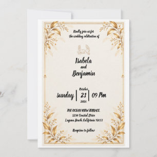 Golden Promise Wedding Invitation