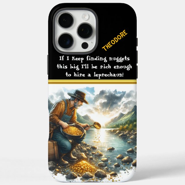 Golden prospecting by the riverside at dawn Case-Mate iPhone case (Back)
