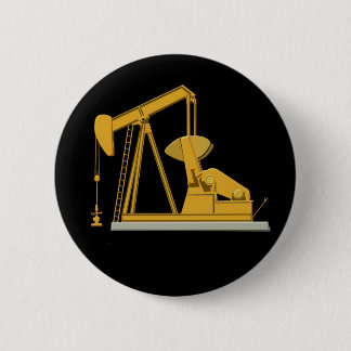 Golden Pumpjack Pinback Button