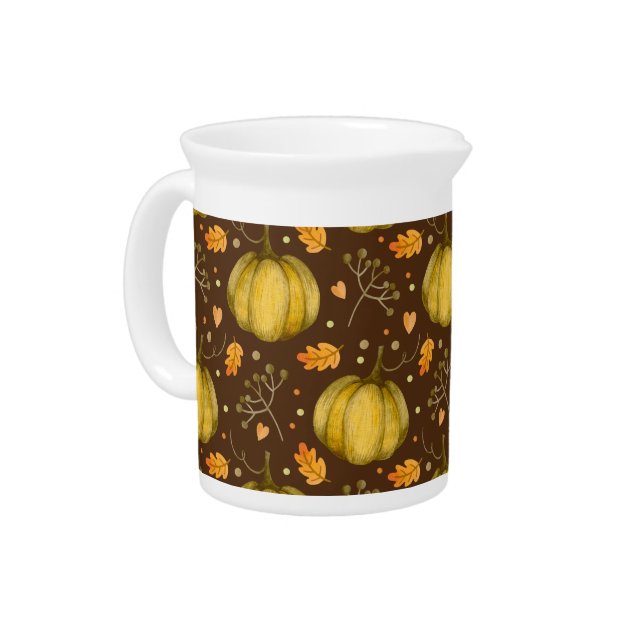 Golden Pumpkins Beverage Pitcher (Left)