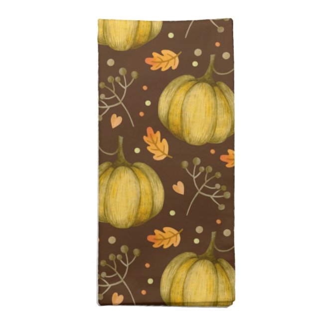 Golden Pumpkins Cloth Napkin (Folded)