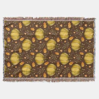 Golden Pumpkins Throw Blanket